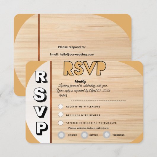 Elegant Wedding RSVP Card | Customizable Reply  Karte (Vorne/Hinten)