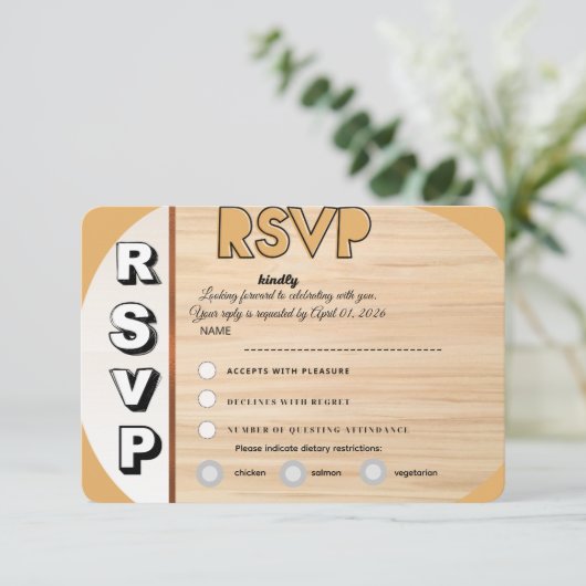 Elegant Wedding RSVP Card | Customizable Reply  Karte (Stehend Vorderseite)