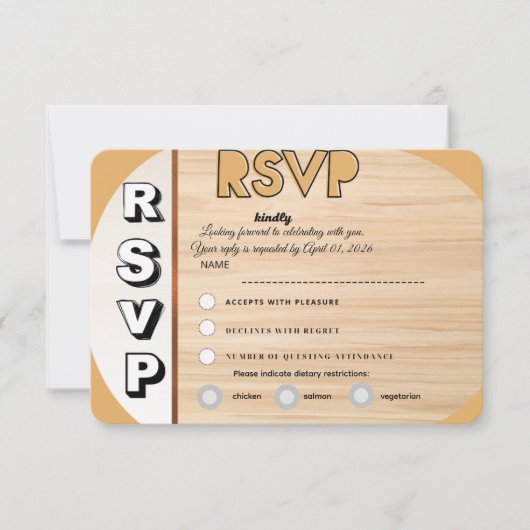 Elegant Wedding RSVP Card | Customizable Reply Karte (Vorderseite)