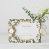 Elegant Wedding RSVP Card Einladung (Stehend Vorderseite)