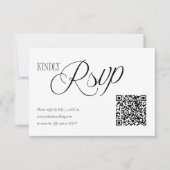 Elegant Wedding RSVP with QR code Card Karte (Vorderseite)