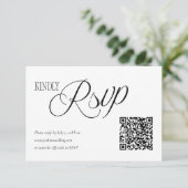 Elegant Wedding RSVP with QR code Card Karte (Stehend Vorderseite)