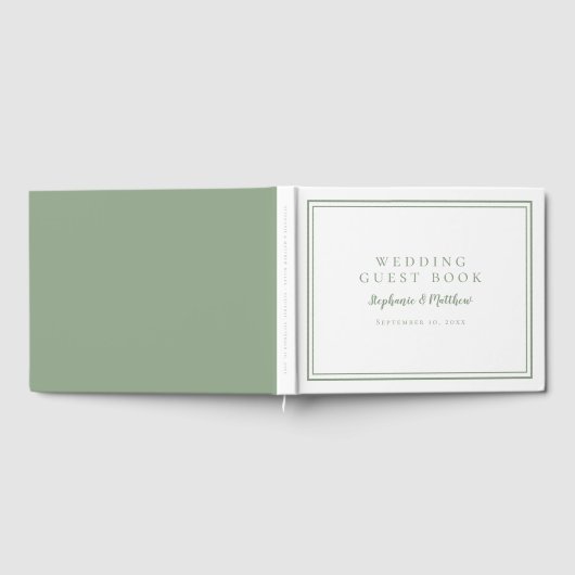Elegant Wedding Sage Green Gästebuch (Voll)