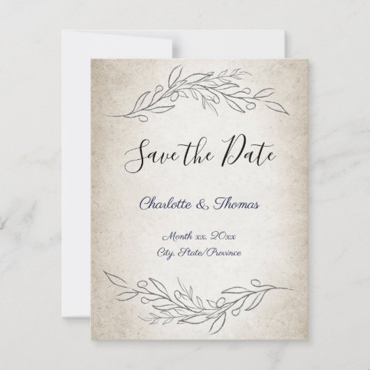 Elegant Wedding Save the Date (Vorderseite)