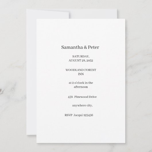 Elegant Wedding Save The Date (Rückseite)