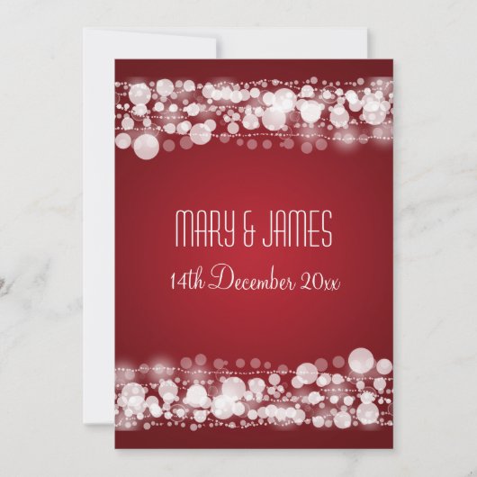 Elegant Wedding Save the Date Dotted Red (Vorderseite)