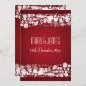 Elegant Wedding Save the Date Dotted Red (Vorne/Hinten)