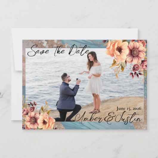 Elegant Wedding Save the Date Einladung (Vorderseite)