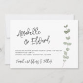Elegant Wedding Save the Date eucalyptus Foto Einladung (Vorderseite)