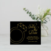 Elegant Wedding Save the Date Foto Folie Einladungspostkarte (Stehend vorne)