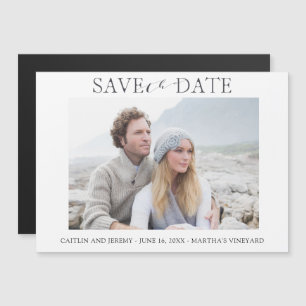 Elegant Wedding Save the Date Foto Magets Magneteinladung