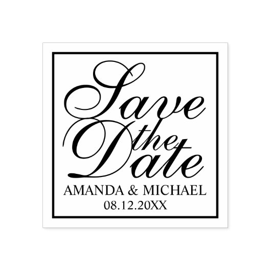 Elegant Wedding Save the Date Gummistempel (Prägung)