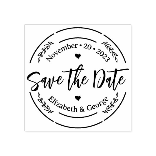 Elegant Wedding Save the Date Gummistempel (Prägung)