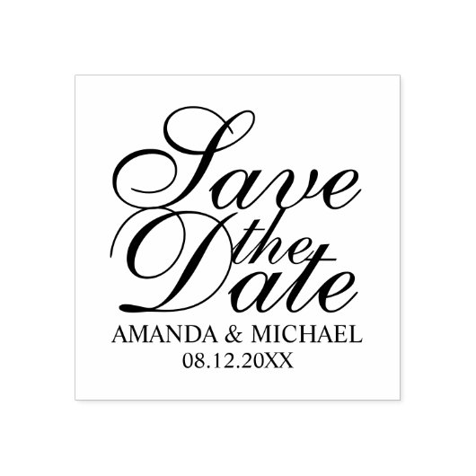 Elegant Wedding Save the Date Gummistempel (Prägung)