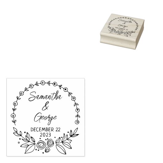 Elegant Wedding Save the Date Gummistempel (Stempel)