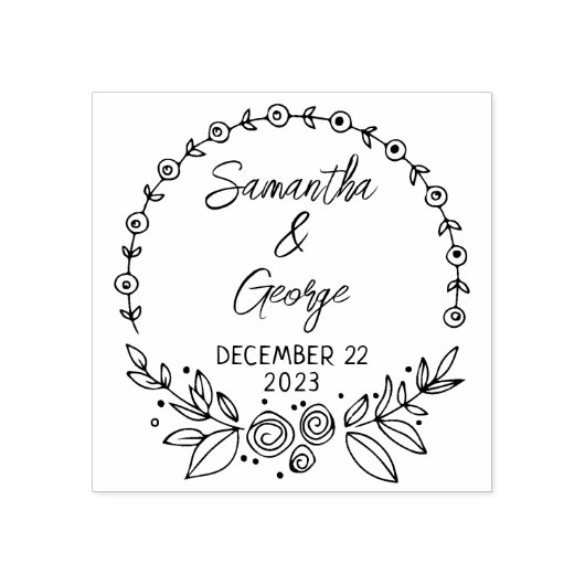 Elegant Wedding Save the Date Gummistempel (Prägung)