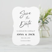 Elegant Wedding Save the Date Invitation Einladung (Stehend Vorderseite)