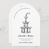 Elegant Wedding Save the Date Martini Tower Arch Einladung (Vorne/Hinten)