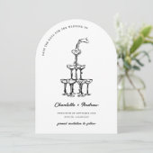 Elegant Wedding Save the Date Martini Tower Arch Einladung (Stehend Vorderseite)