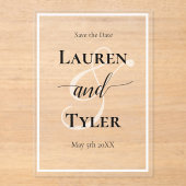 Elegant Wedding Save the Date - Monogram Template Acryleinladungen (Vorderseite)