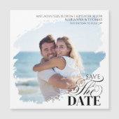 Elegant Wedding Save the Date Photo Magnetic Magnetkarte (Vorderseite)