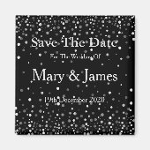 Elegant Wedding Save the Date Sparkle Magnet (Vorne)