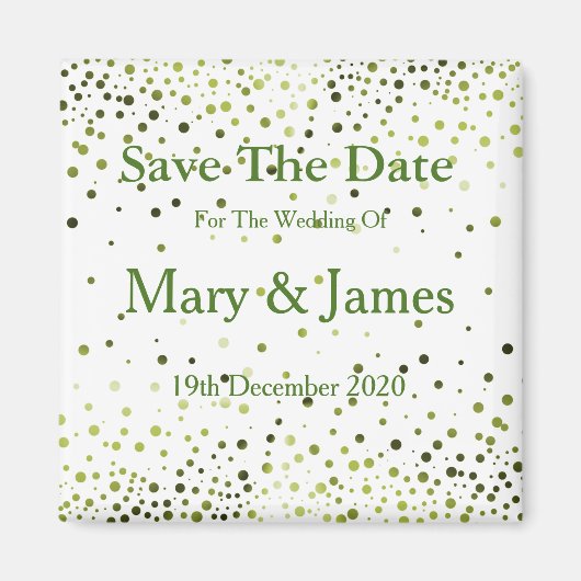 Elegant Wedding Save the Date Sparkle Magnet (Vorne)