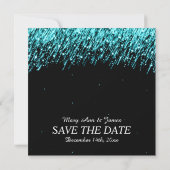 Elegant Wedding Save the Date Stars Türkis (Rückseite)