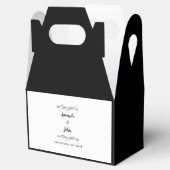 Elegant Wedding Schwarz-weiß Dankeschön Kalligraph Geschenkschachtel (Geöffnet)