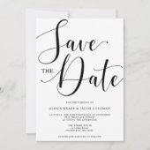 Elegant Wedding Script Ankündigung Datum freihalte (Vorderseite)