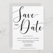 Elegant Wedding Script Ankündigung Datum freihalte (Vorne/Hinten)