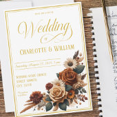 Elegant Wedding Script Rustic Floral Einladung