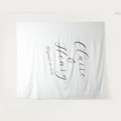 Elegant Wedding Script Tapestry Backdrop Wandteppich (Vorderseite (Horizontal))