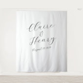 Elegant Wedding Script Tapestry Backdrop Wandteppich (Vorderseite)