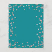 Elegant Wedding Silver Glitzer Confetti Aquamarin (Rückseite)