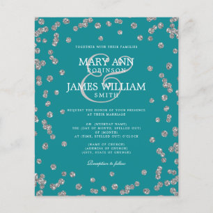 Elegant Wedding Silver Glitzer Confetti Aquamarin