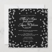 Elegant Wedding Silver Glitzer Confetti Black (Vorderseite)