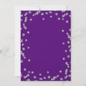 Elegant Wedding Silver Glitzer Confetti Lila Einladung (Rückseite)