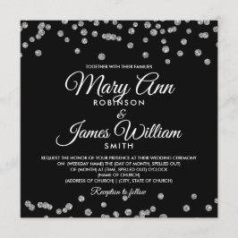 Elegant Wedding Silver Imitats Glitzer Confetti Bl Einladung