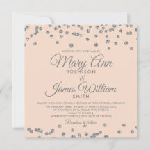 Elegant Wedding Silver Imitats Glitzer Confetti Bl