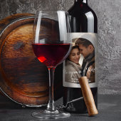 Elegant Wedding Simple Foto Arch Calligraphy Weinetikett