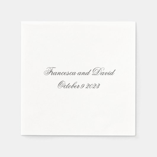 Elegant Wedding Simple Paper Napkins Serviette (Vorderseite)