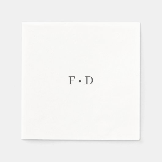 Elegant Wedding Simple Paper Napkins Serviette (Vorderseite)