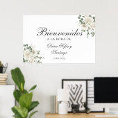 Elegant Wedding Spanish Willkommenszeichen Poster (Heimbüro)