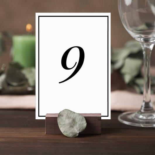Elegant Wedding Table Number Card Tischnummer