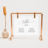 Elegant Wedding Table Number Seating Chart Cards Ankündigung