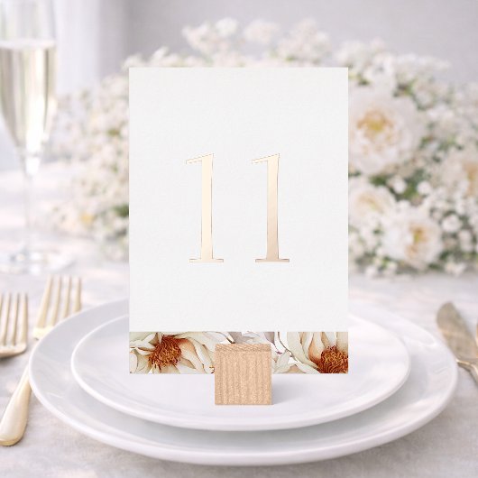 Elegant Wedding Table Number with Real Gold Foil Folieneinladung