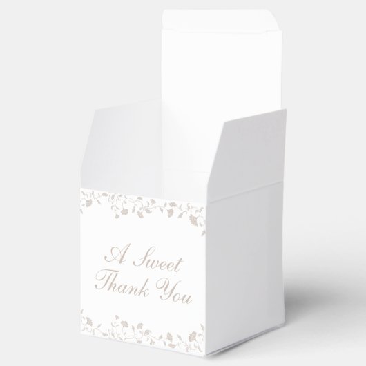 Elegant Wedding Tan Floral Library Vielen Dank Geschenkschachtel (Geöffnet)