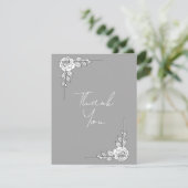 Elegant Wedding Thank You Card | Classic Script De Dankeskarte (Stehend Vorderseite)