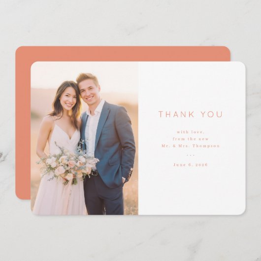 Elegant Wedding Thank You Card Dankeskarte (Vorne/Hinten)